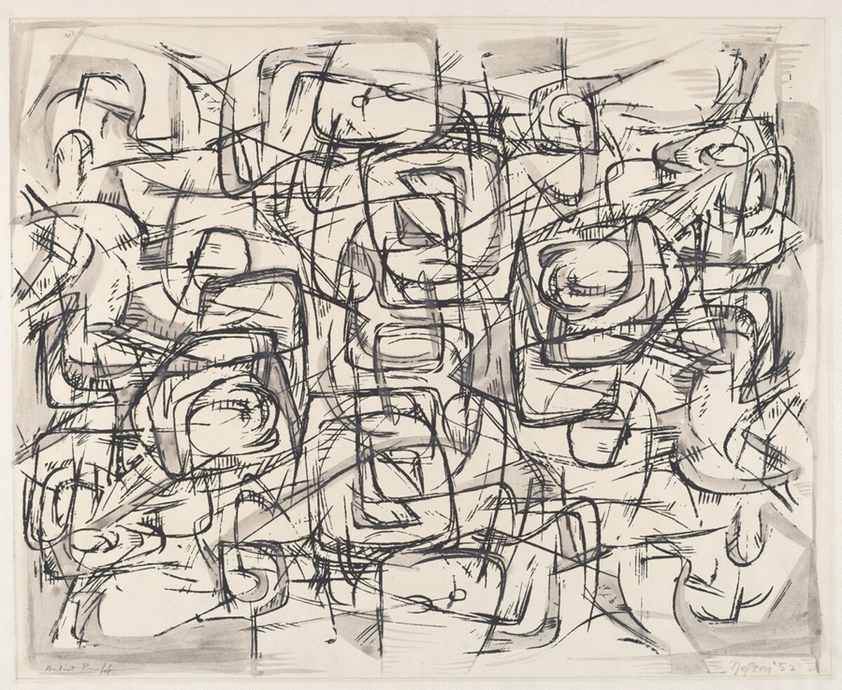 Untitled (Surrealist abstraction) by Leonard Nelson
