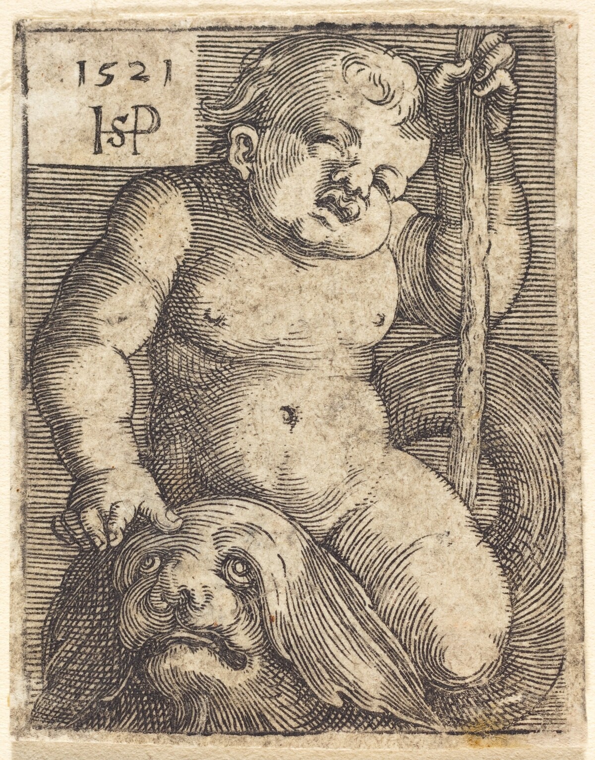 Genius on a Dolphin by Sebald Beham