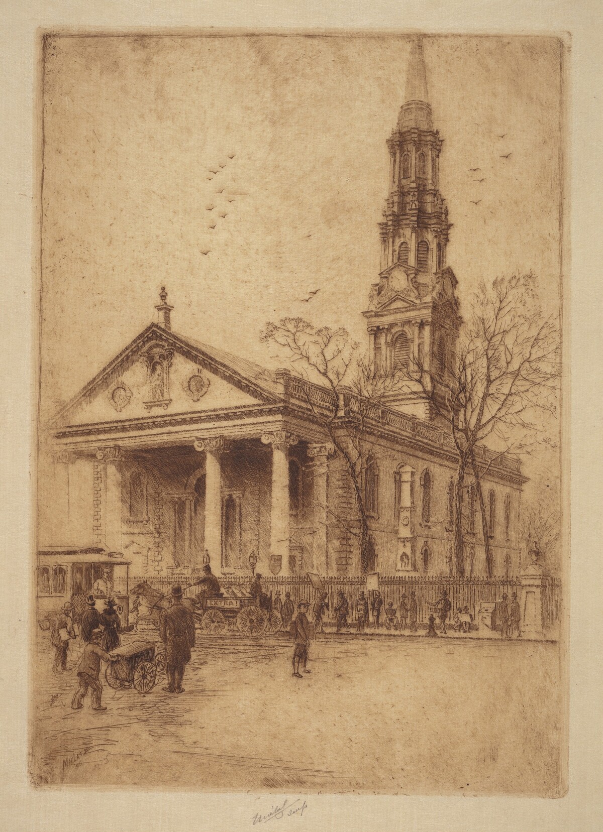 St. Paul's, Broadway, N.Y. by Charles Frederick William Mielatz