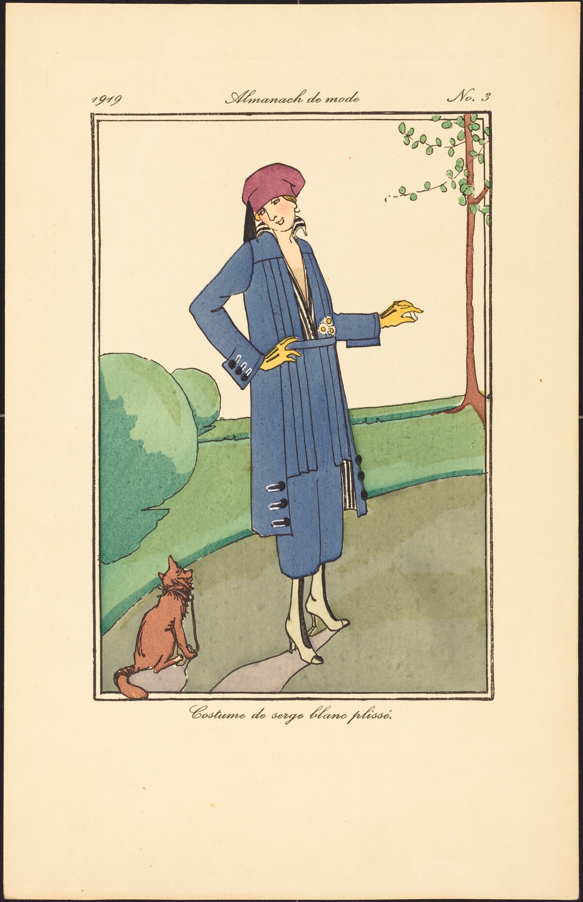 Costume de serge blanc plissé. by French 20th Century