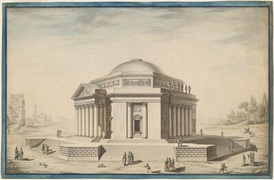Hexagonal Temple in an Italianate Landscape