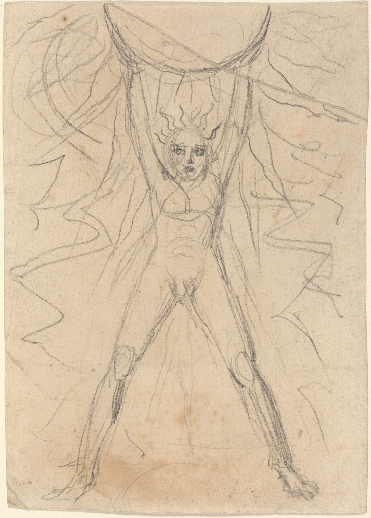 Los Supporting the Sun [recto] by William Blake