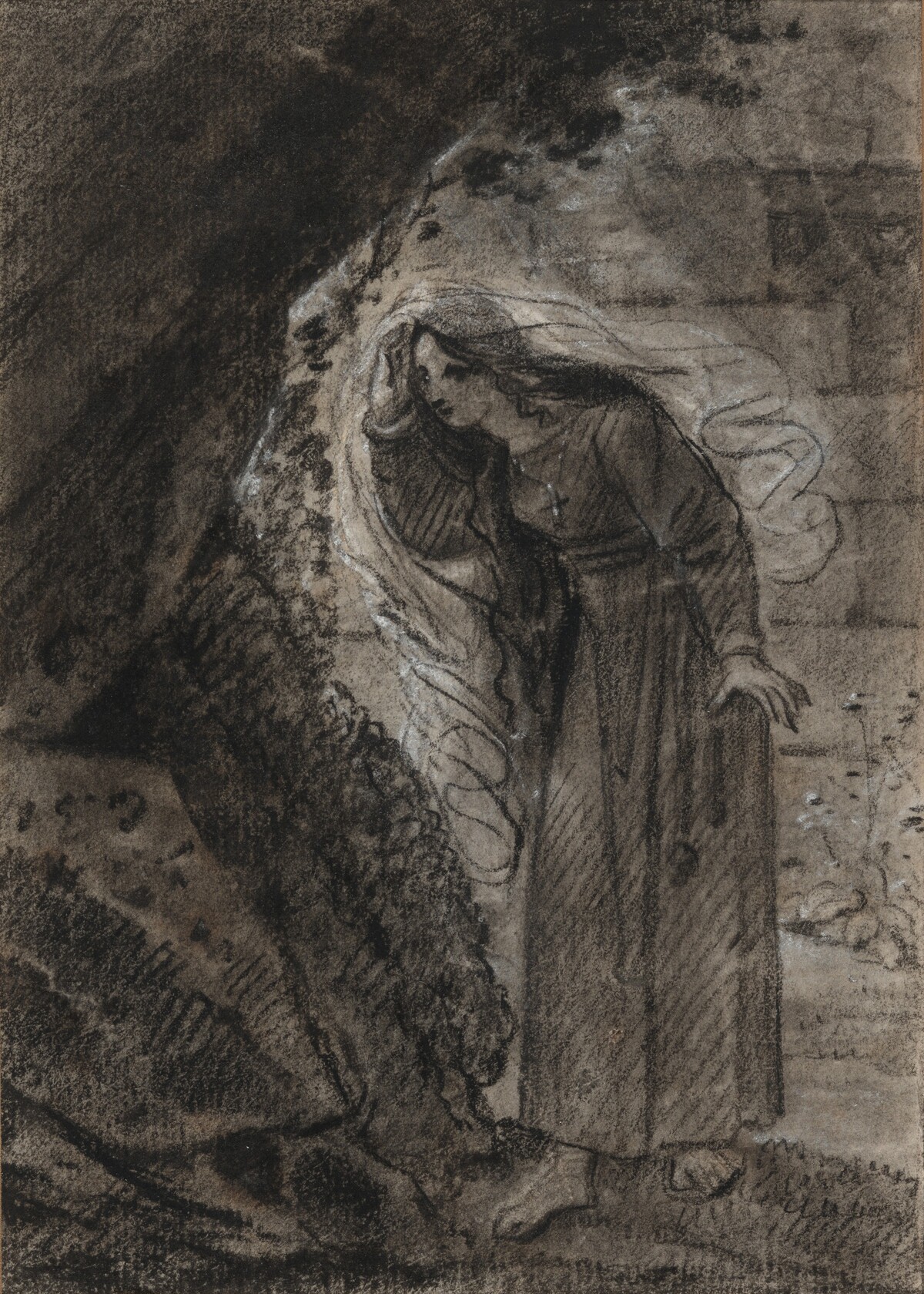 Agnès Entering a Grotto by Anne-Louis Girodet de Roussy-Trioson