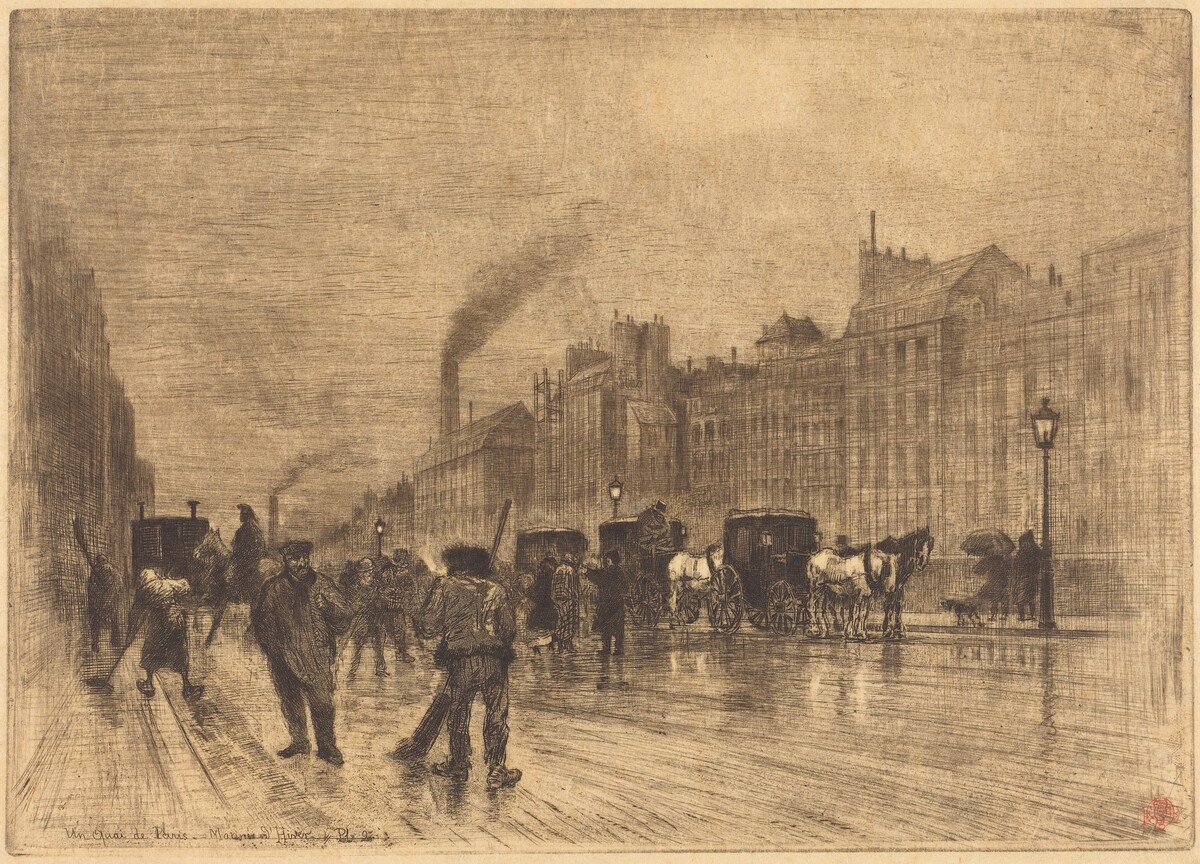 Matinée d'Hiver sur les Quais by Félix-Hilaire Buhot