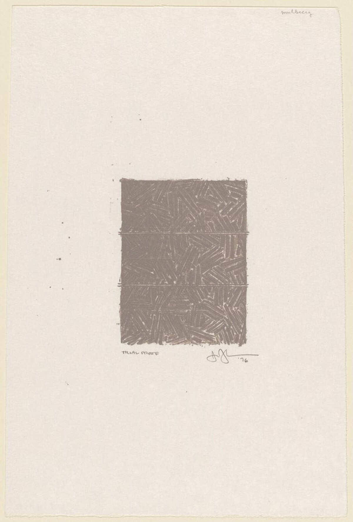 Bookplate for David Grainger Whitney [trial proof] by Jasper Johns