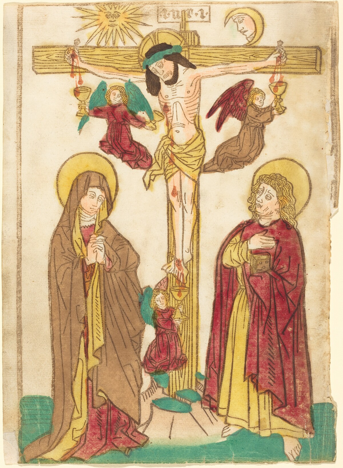 Christ on the Cross with Angels by German 15th Century