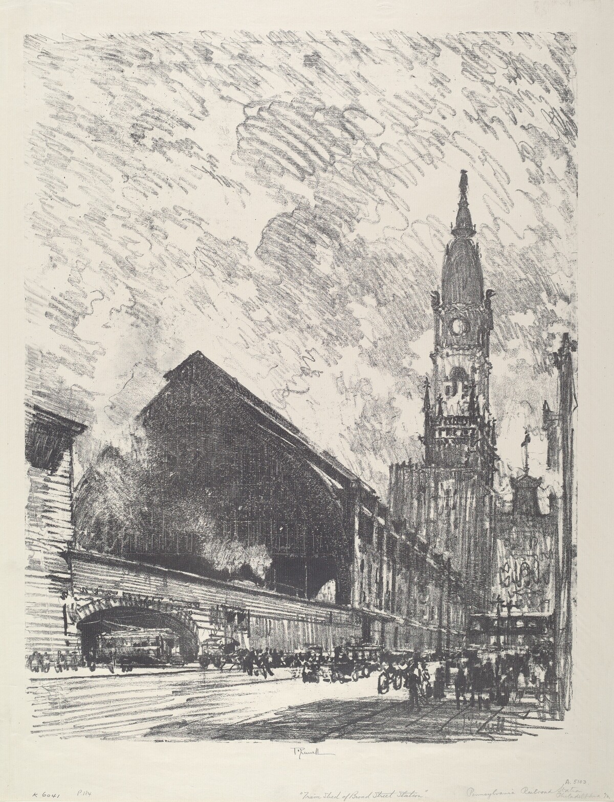 Broad St. Station by Joseph Pennell
