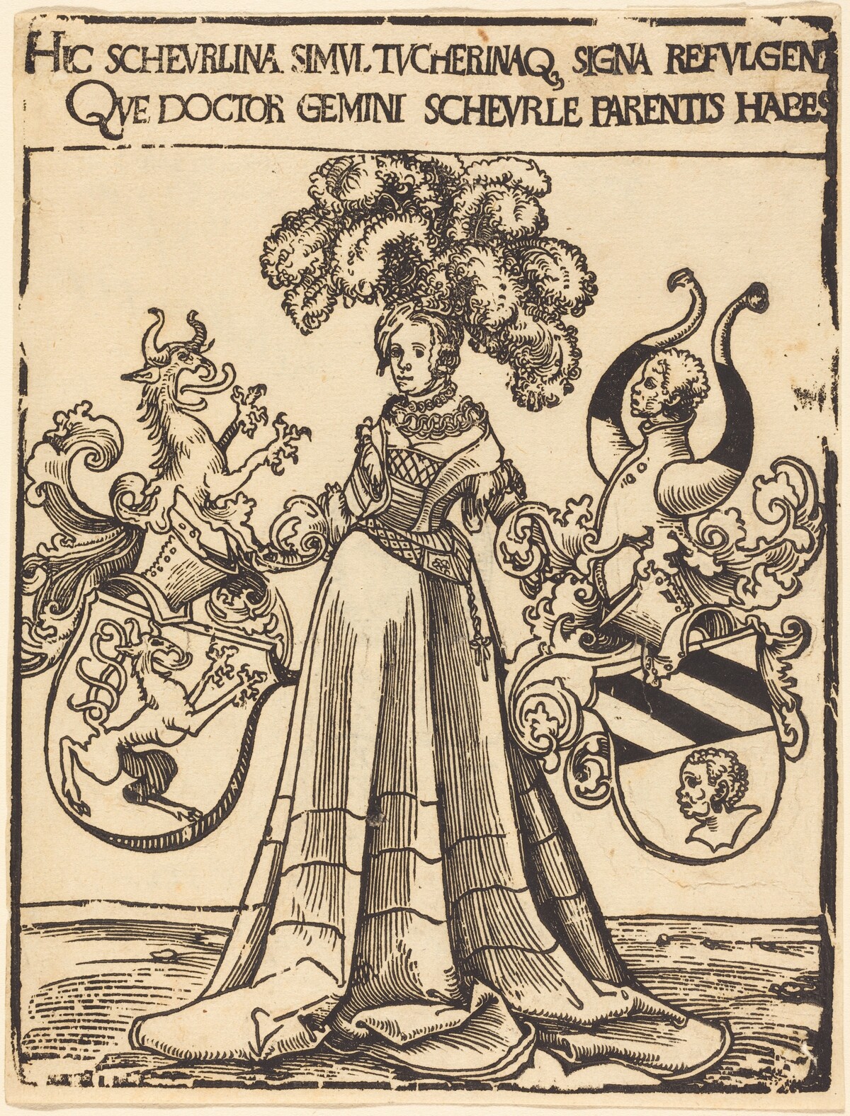 Bookplate of Scheurl and Tucher by Lucas Cranach the Elder