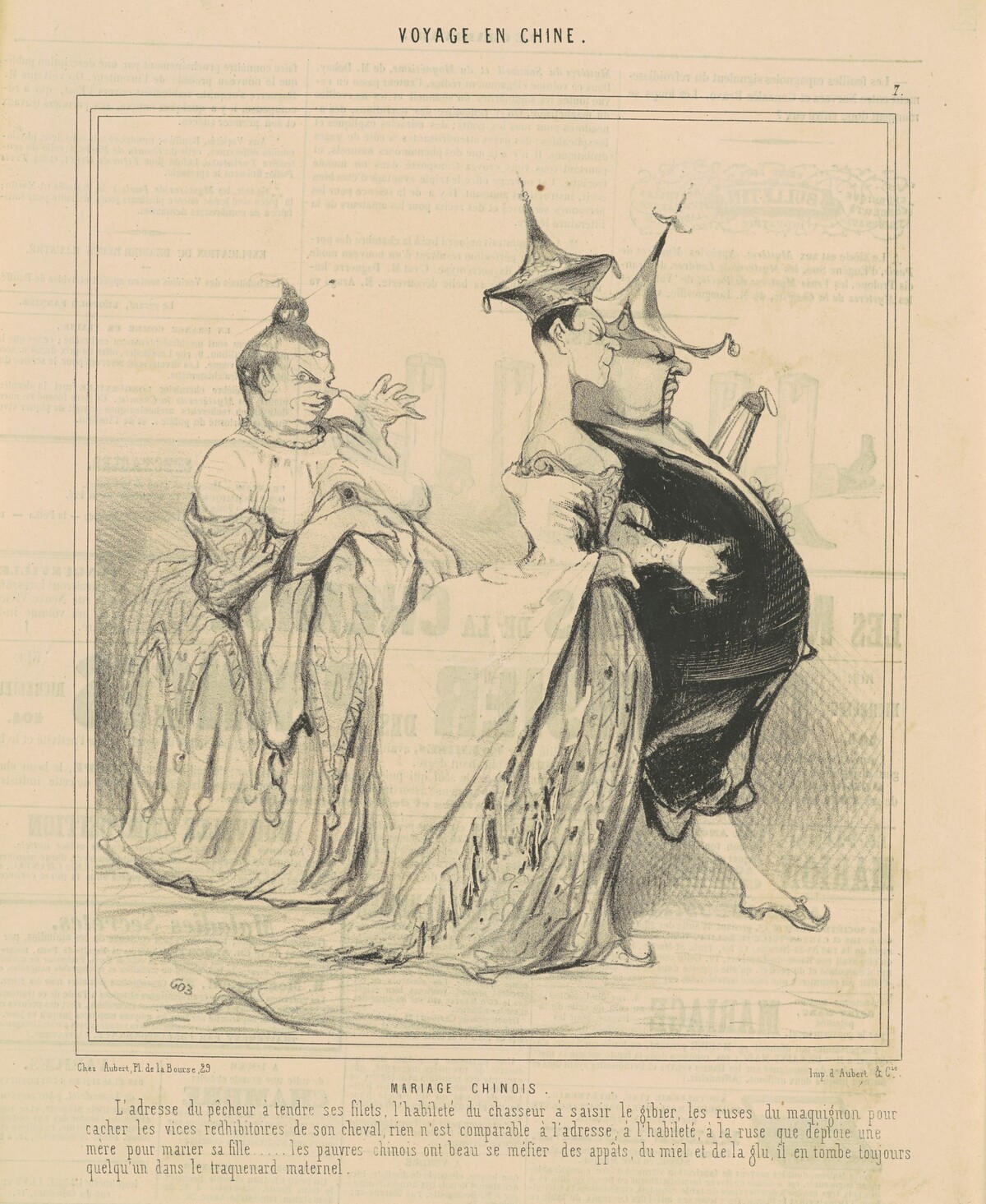 Mariage chinois by Honoré Daumier