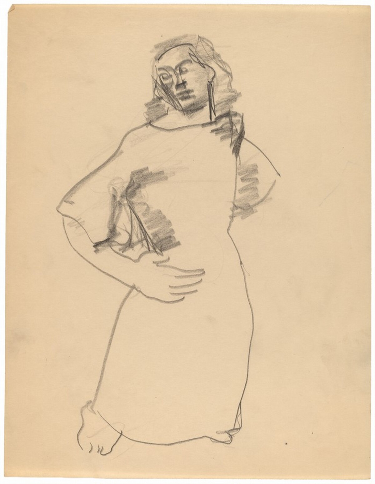 Standing Figure in a Long Dress, Left Hand on Hip by Mark Rothko