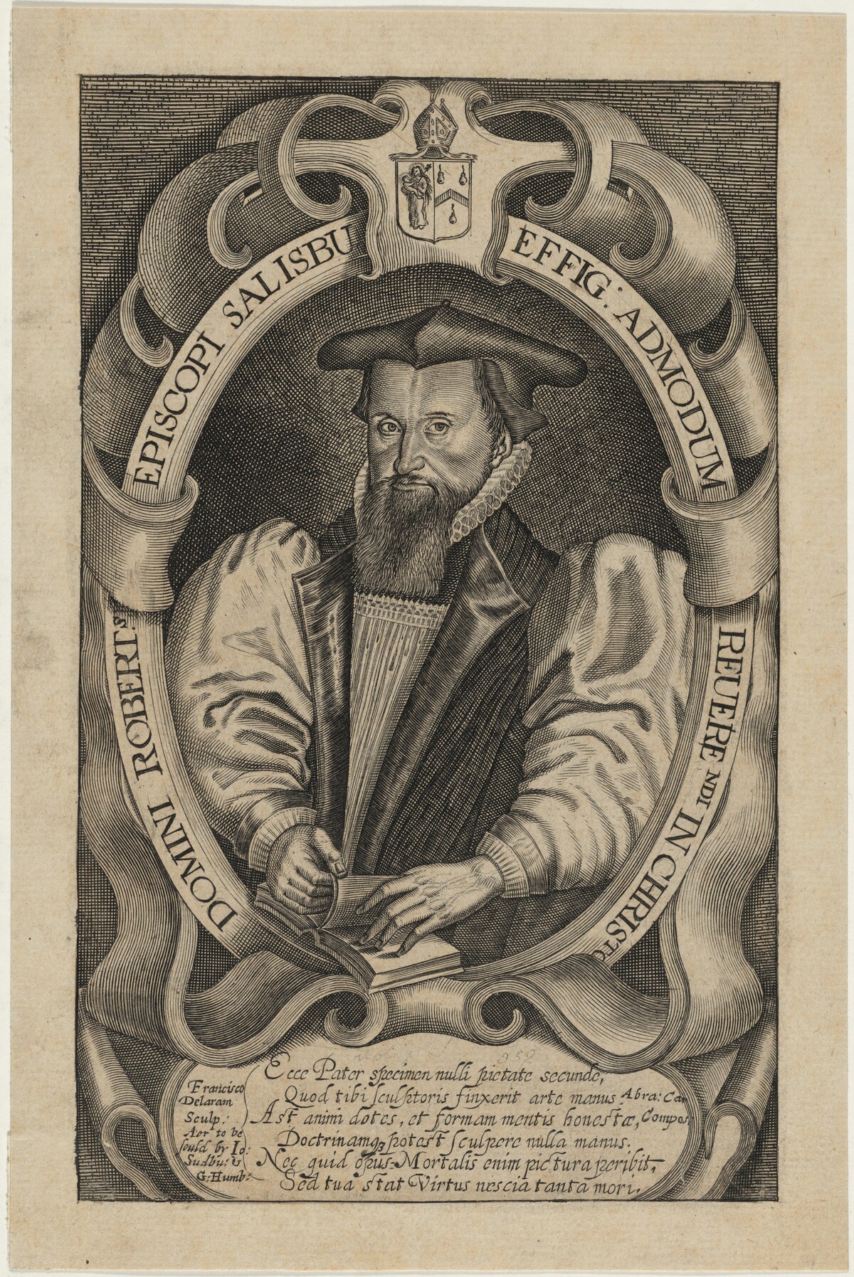 Domini Robert Episcopi Salisbury (Robert Abbot, Bishop of Salisbury) by Francis Delaram