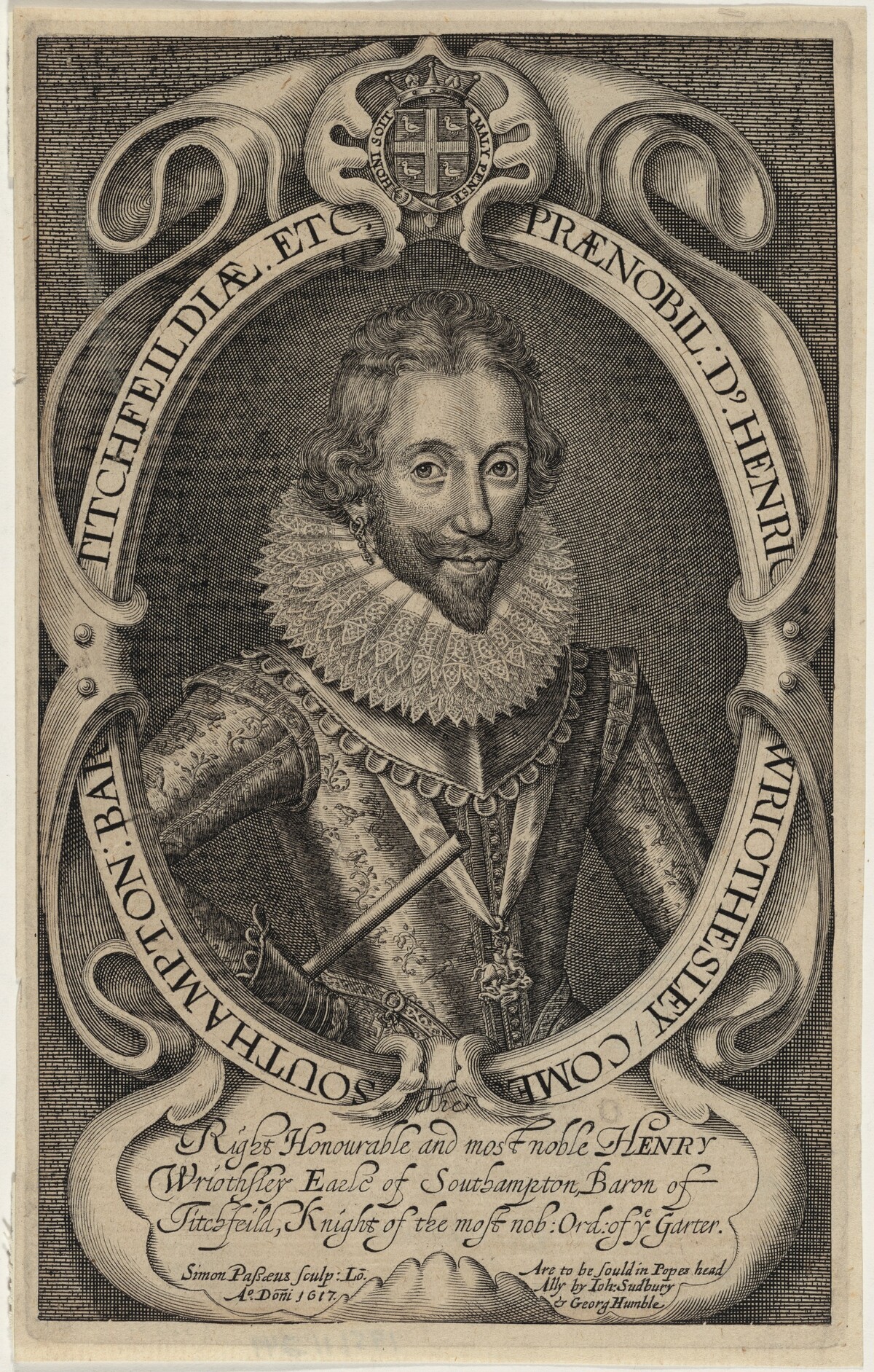 Henry Wriothersley, Third Earl of Southampton by Simon de Passe