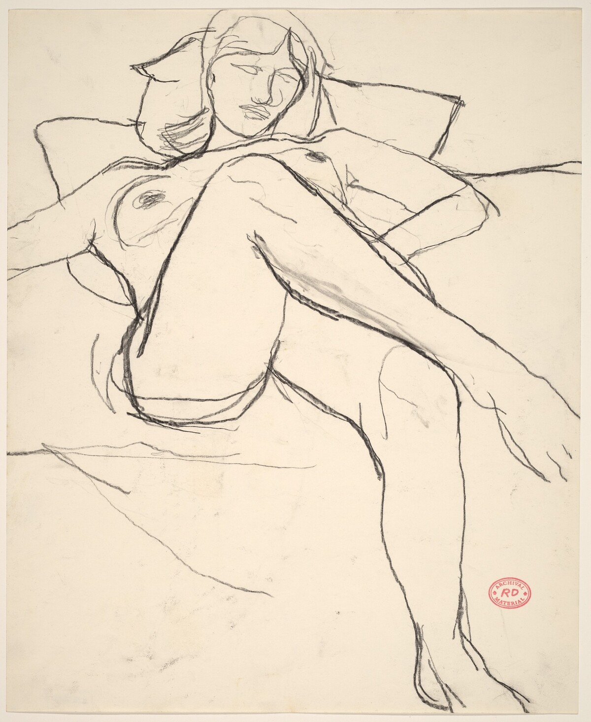 Untitled [reclining nude with her legs crossed] by Richard Diebenkorn