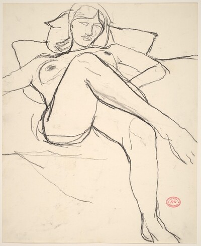 Untitled [reclining nude with her legs crossed]