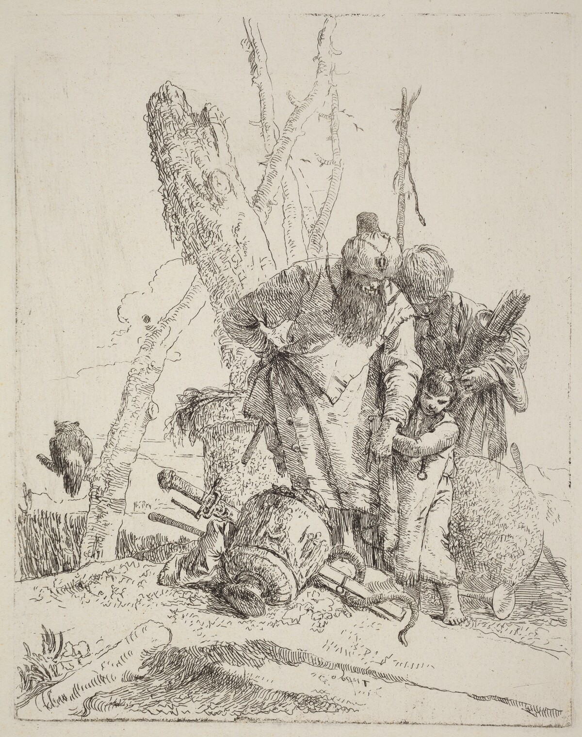 Two Turbaned Magicians and a Boy by Giovanni Battista Tiepolo