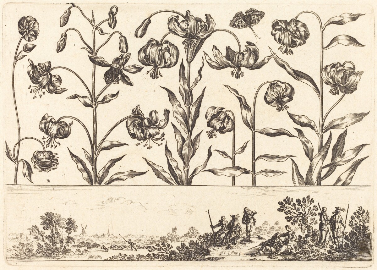 Flower Print no.5 by Nicolas Cochin after Balthasar Moncornet