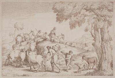 An Elderly Shepherd Seen from Behind