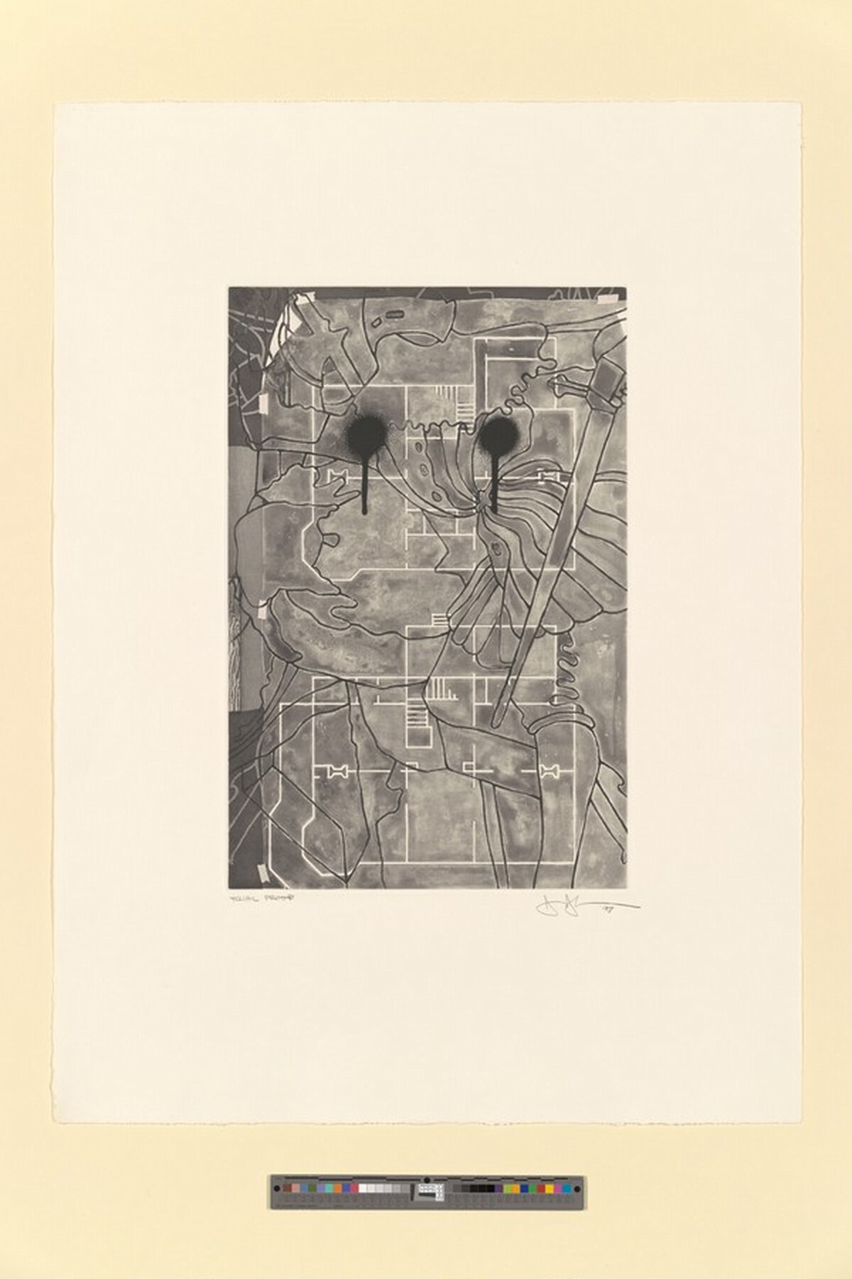 Untitled (Geldzahler) [trial proof] by Jasper Johns