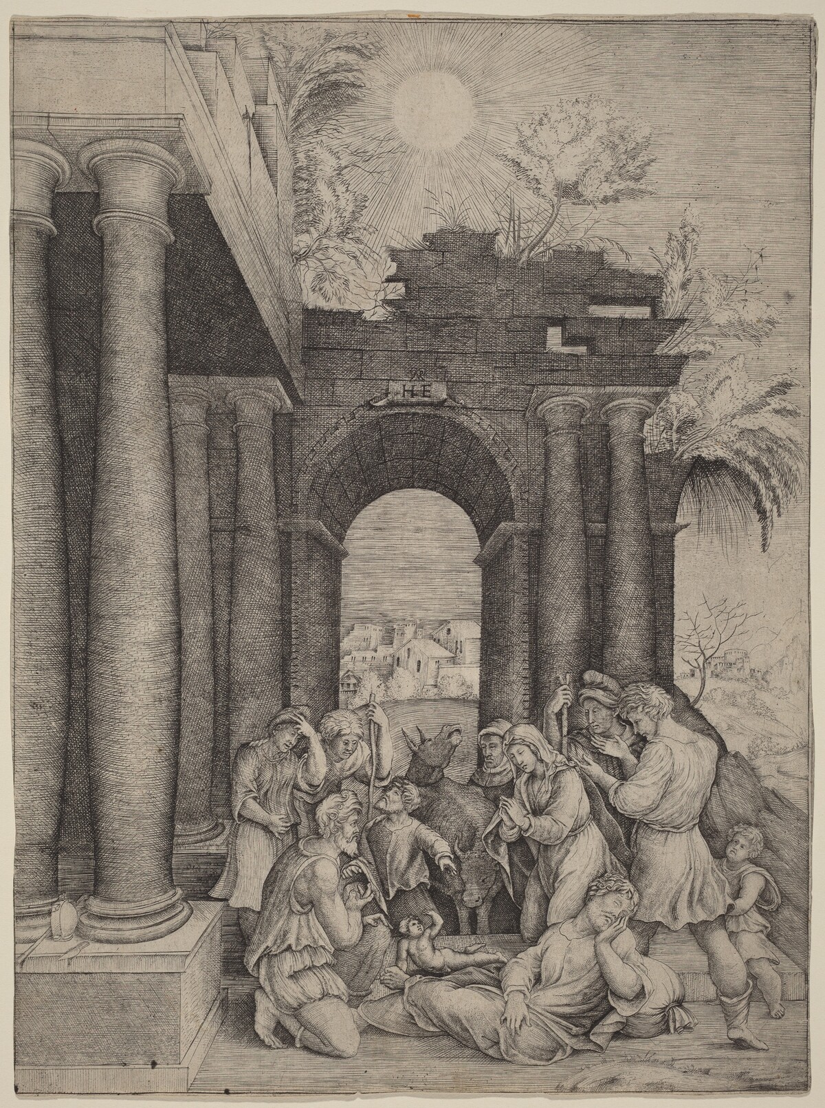 The Adoration of the Shepherds by Master HFE after Domenico Beccafumi