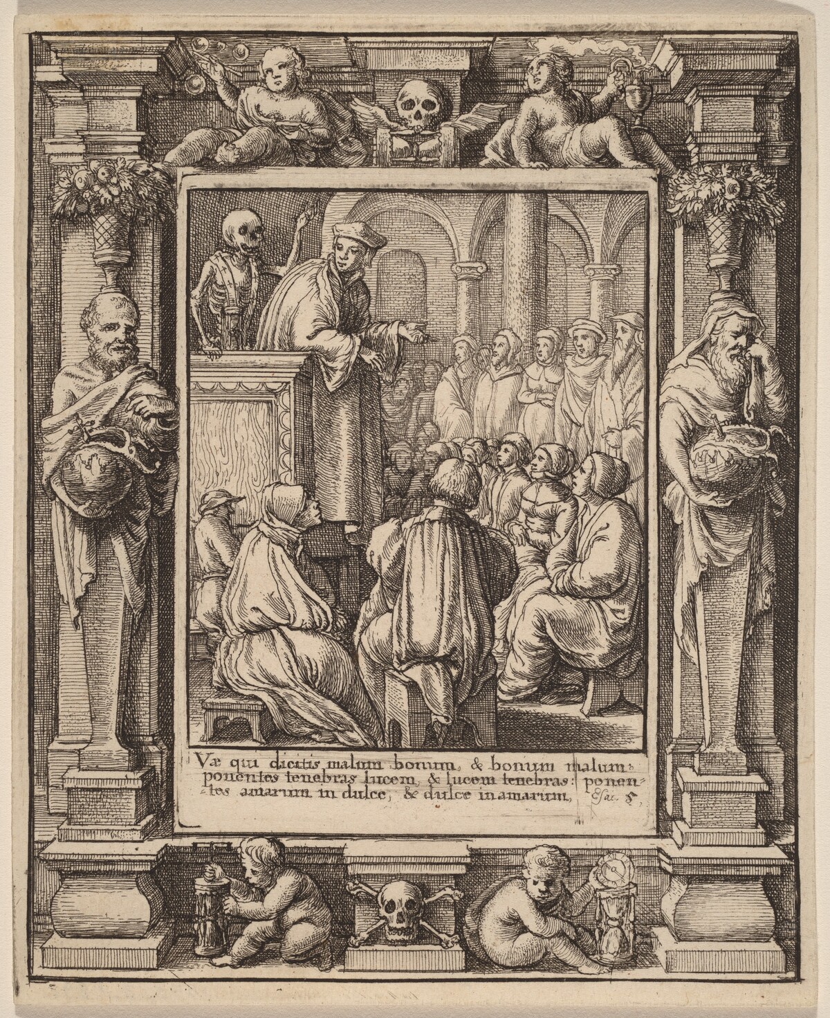 Preacher by Wenceslaus Hollar after Hans Holbein the Younger after Abraham van Diepenbeeck