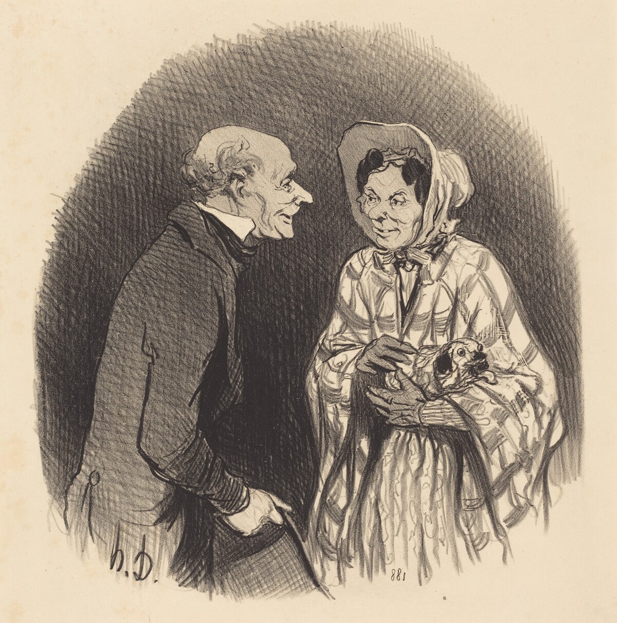 Une Nouvelle connaissance by Honoré Daumier