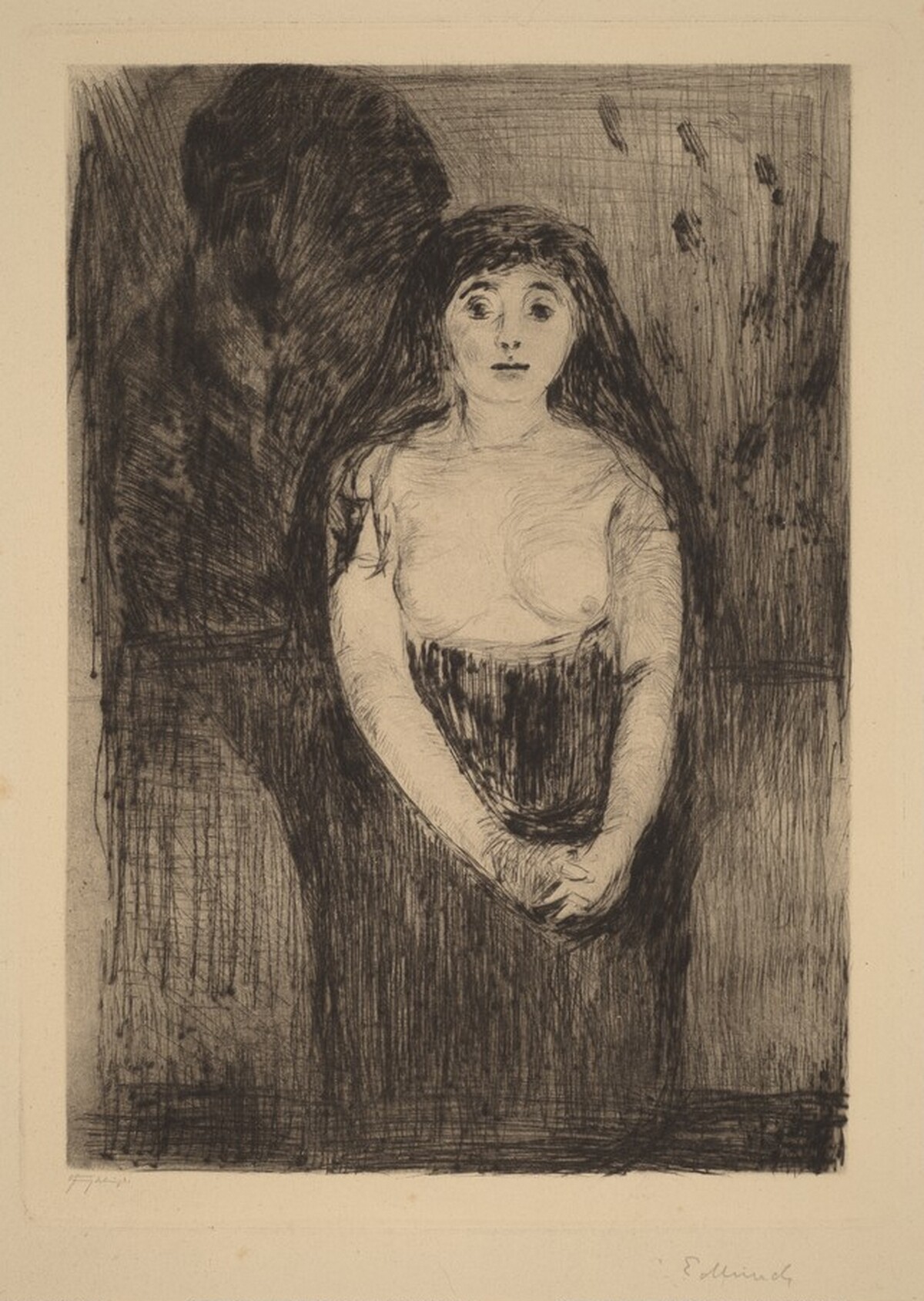Study of a Model (Modellstudie) by Edvard Munch