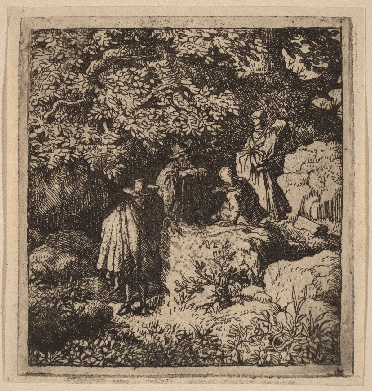 Four Figures under a Tree by Allart van Everdingen