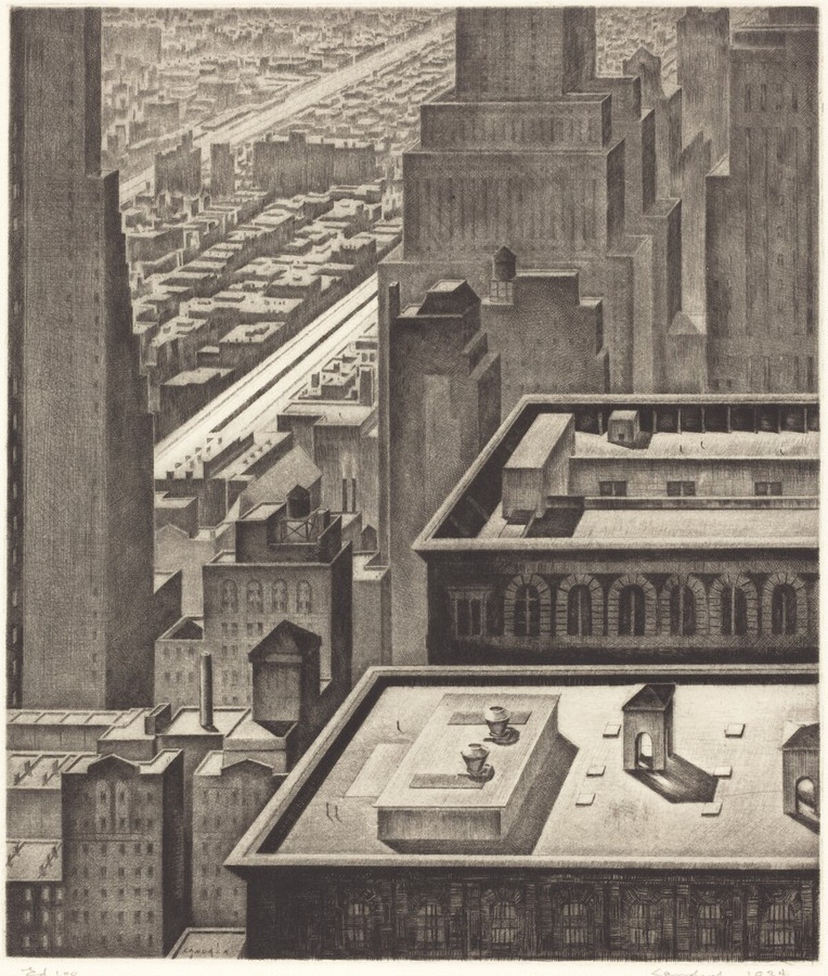 Manhattan Vista by Armin Landeck