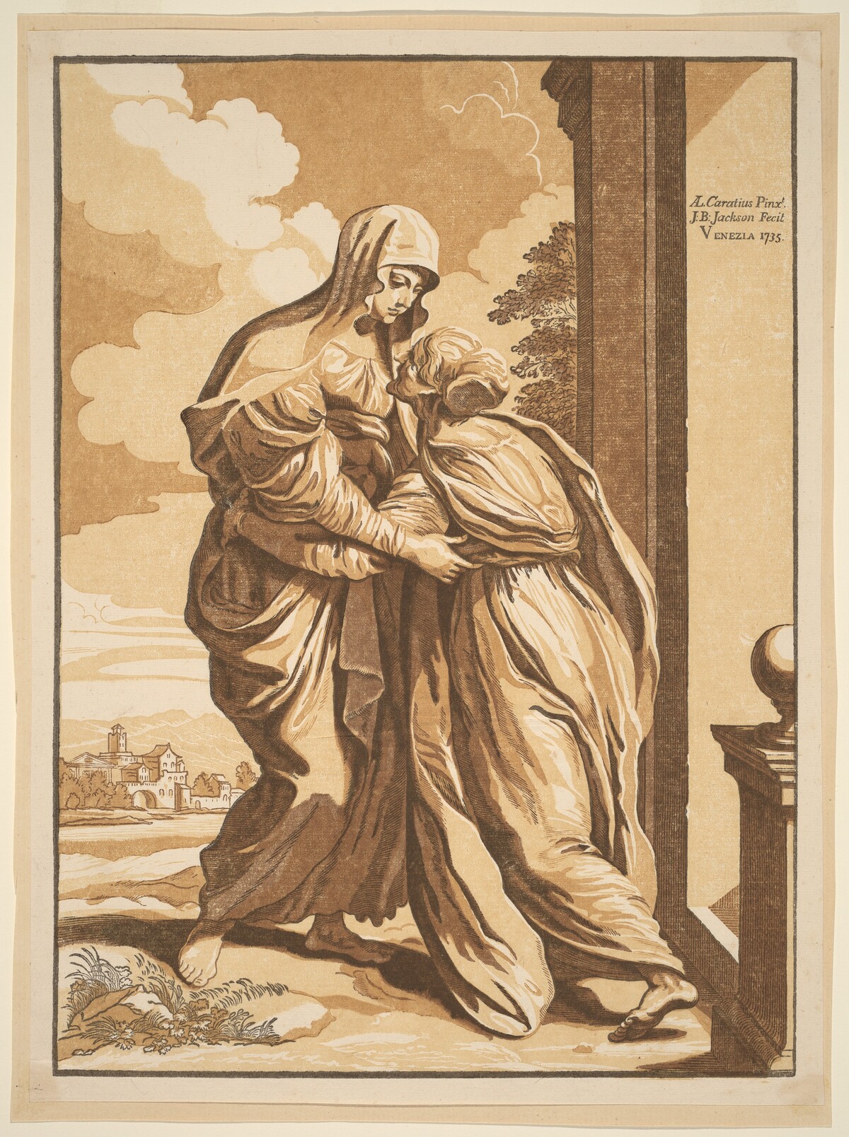The Visitation by John Baptist Jackson, after Annibale Carracci