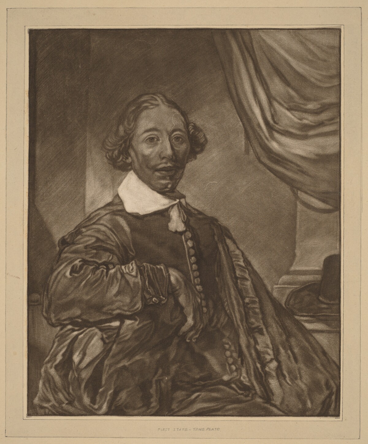 Portrait of a Seated Man by Cornelis Ploos van Amstel (editor) and Johannes Kornlein (printmaker), after Cornelis Visscher