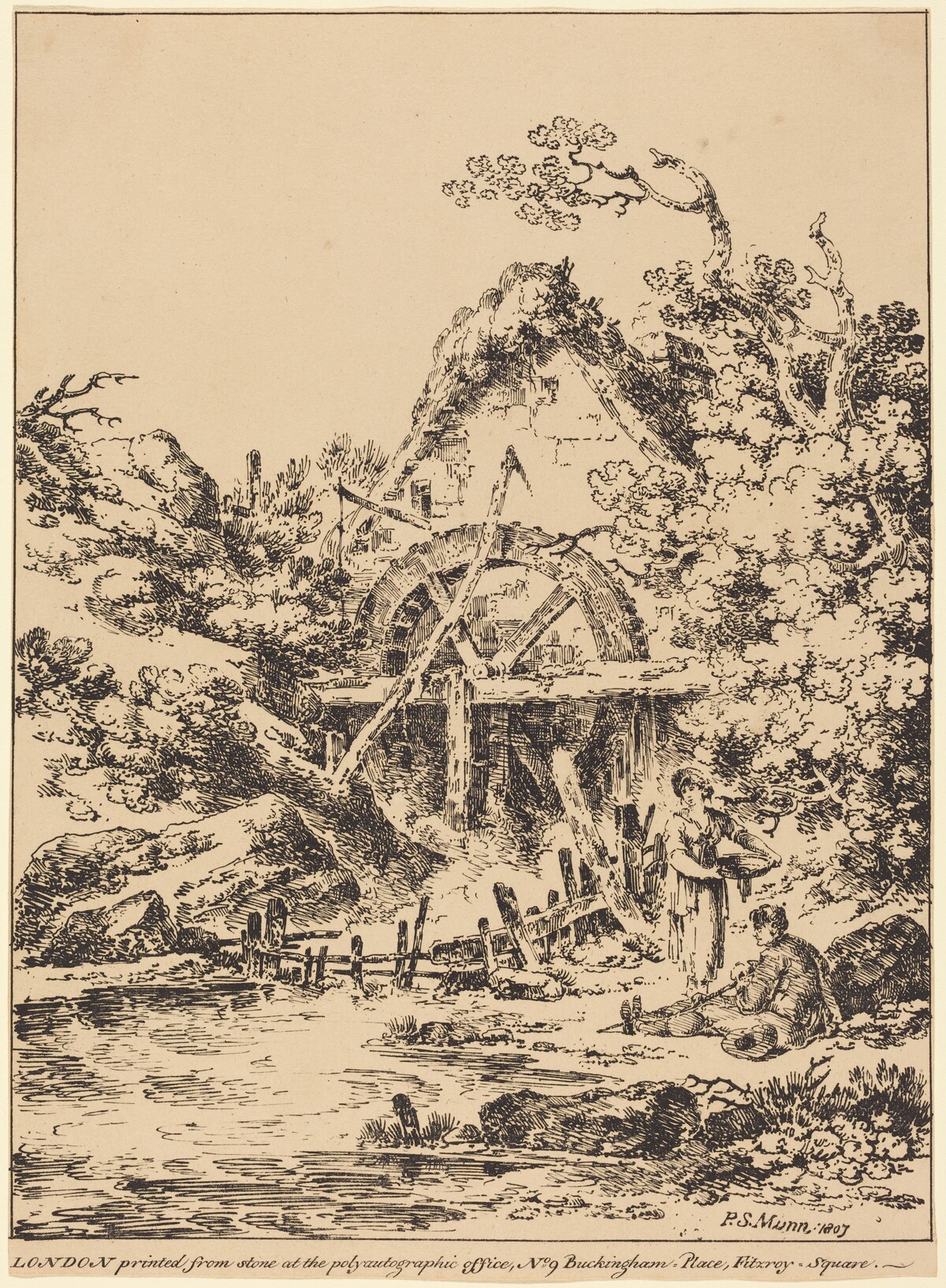 Old Water Mill by Paul Sandby Munn