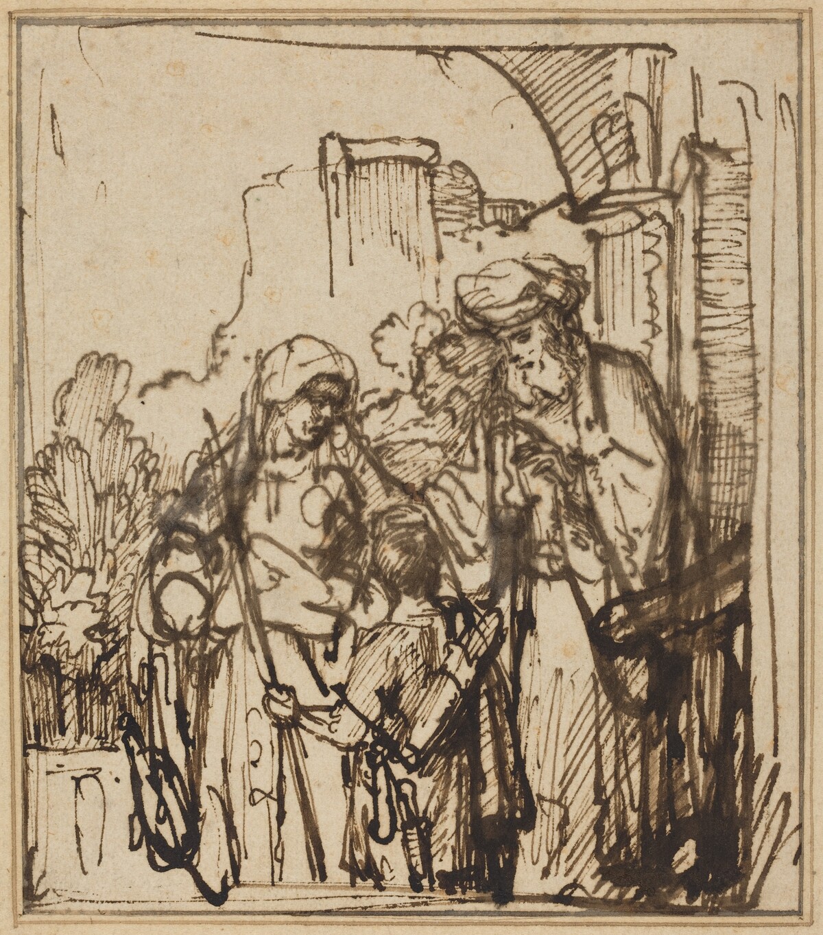 The Dismissal of Hagar by Follower of Rembrandt van Rijn