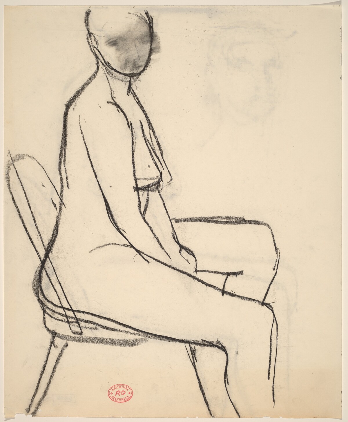 Untitled [seated female nude: side view] by Richard Diebenkorn