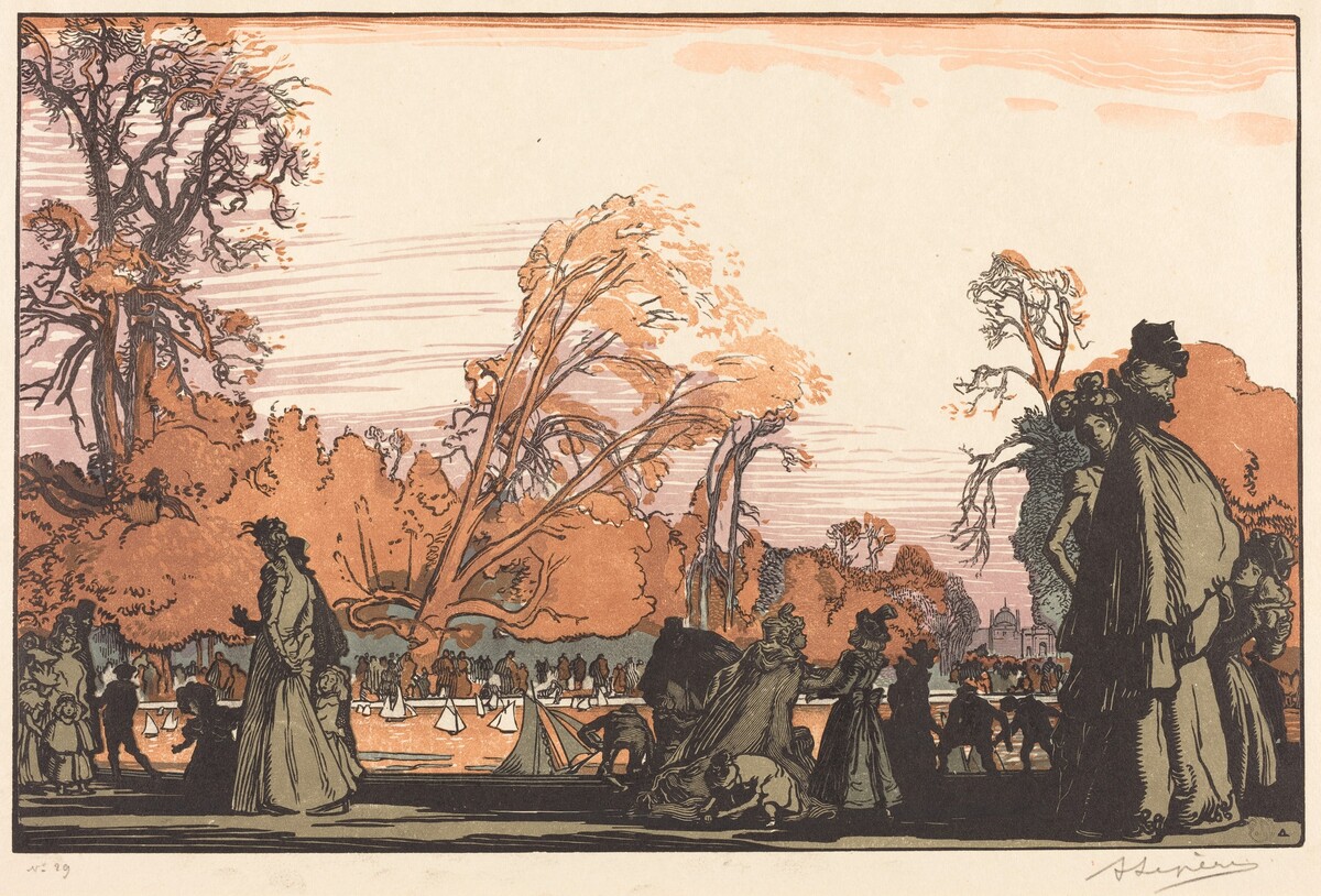 Pond in the Tuileries (Le bassin des Tuileries) by Auguste Lepère