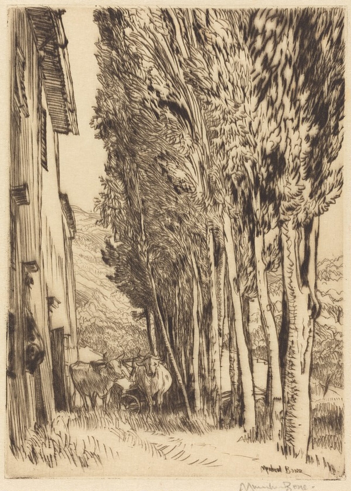A Tuscan Farm by Sir Muirhead Bone