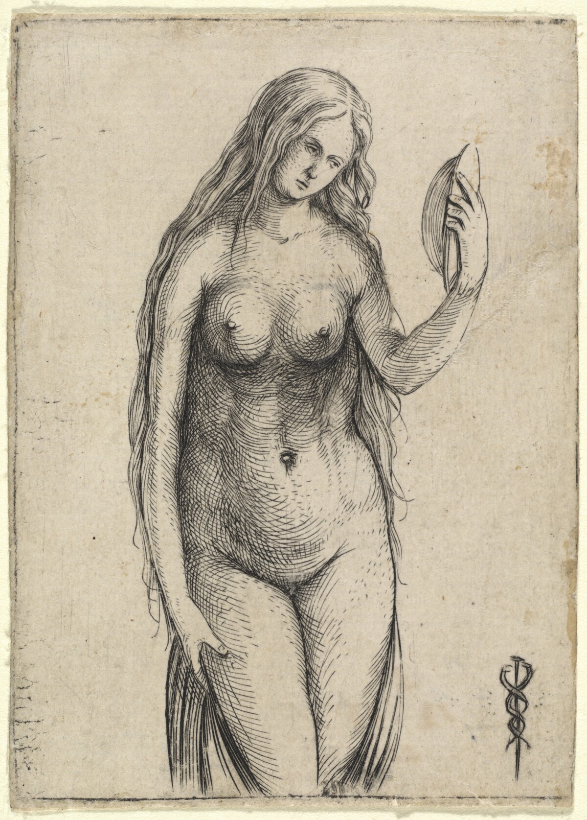 Nude Woman Holding a Mirror (Allegory of Vanitas) by Jacopo de' Barbari