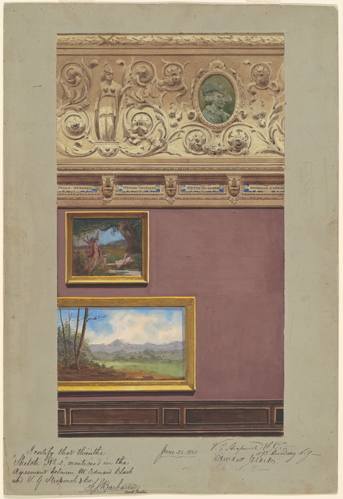 Proposed Wall Decoration No. 2, Old Corcoran Gallery of Art by Vincent G. Stiepevich