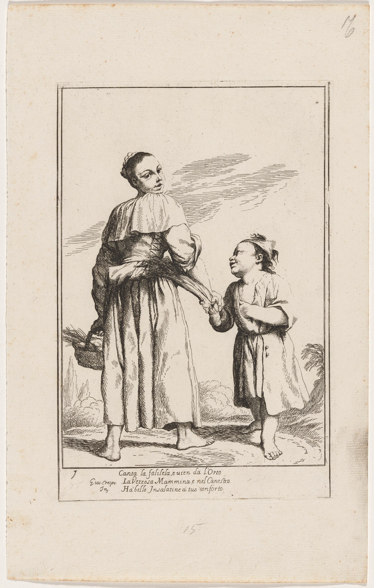 Menghina with a Basket of Herbs by Giuseppe Maria Crespi and Ludovico Mattioli