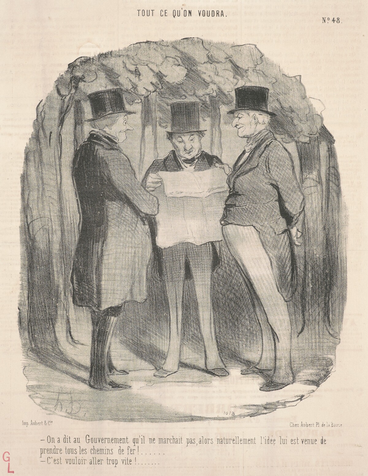 On a dit au gouvernement qu'il ne marchait pas ... by Honoré Daumier