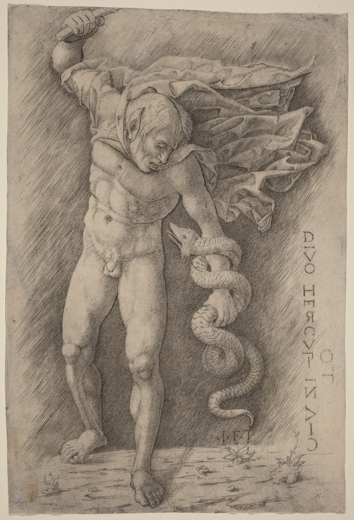Faun Battling a Snake by Workshop of Andrea Mantegna