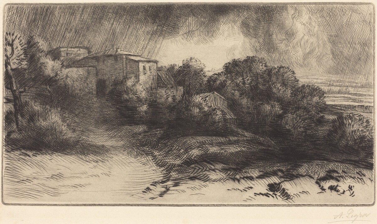 La Ferme de Brieux (Effect d'orage) (Farm at Brieux in a Storm) by Alphonse Legros