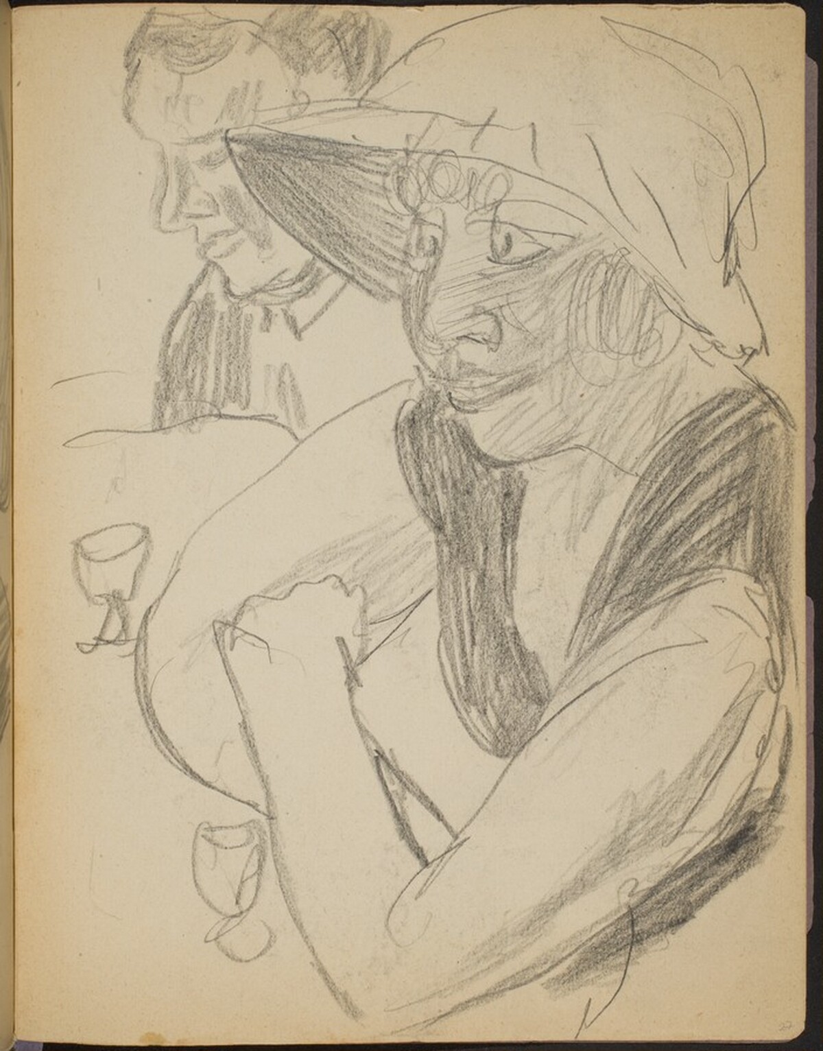 Frau und Mann an einer Bar (Two at a Bar) [p. 27] by Max Beckmann