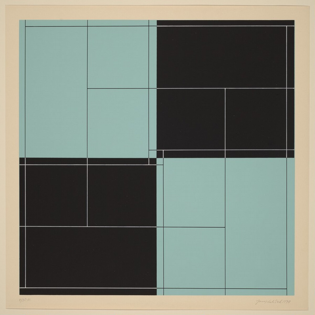 Progressive System of Horizontals in a Square by Jan Kubicek