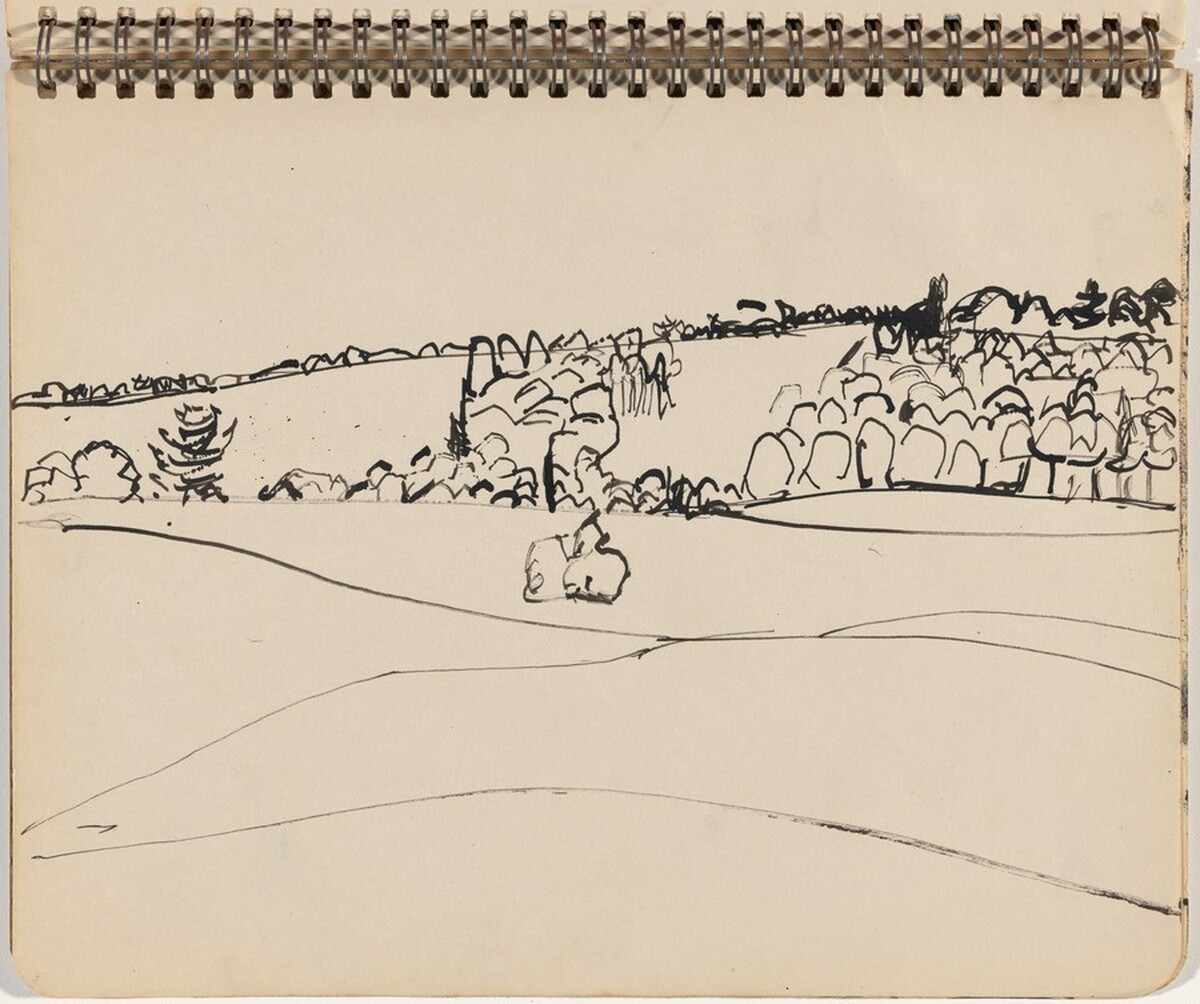 Hilly Landscape with Trees by Alex Katz