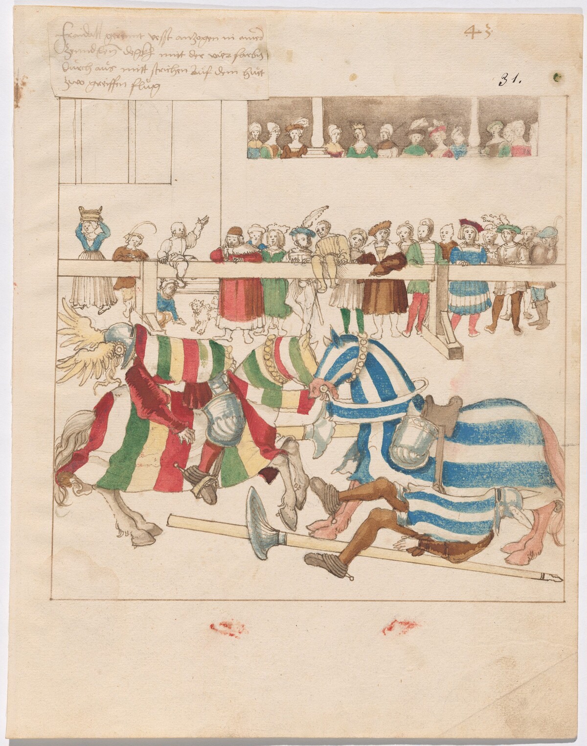 Mock Joust of War with Fixed Shields by German 16th Century