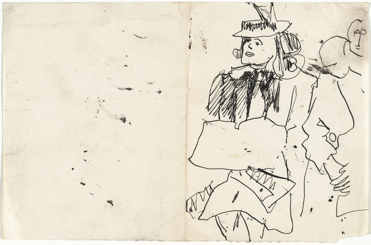 Woman Wearing Hat, Seated with Other Figures by Mark Rothko