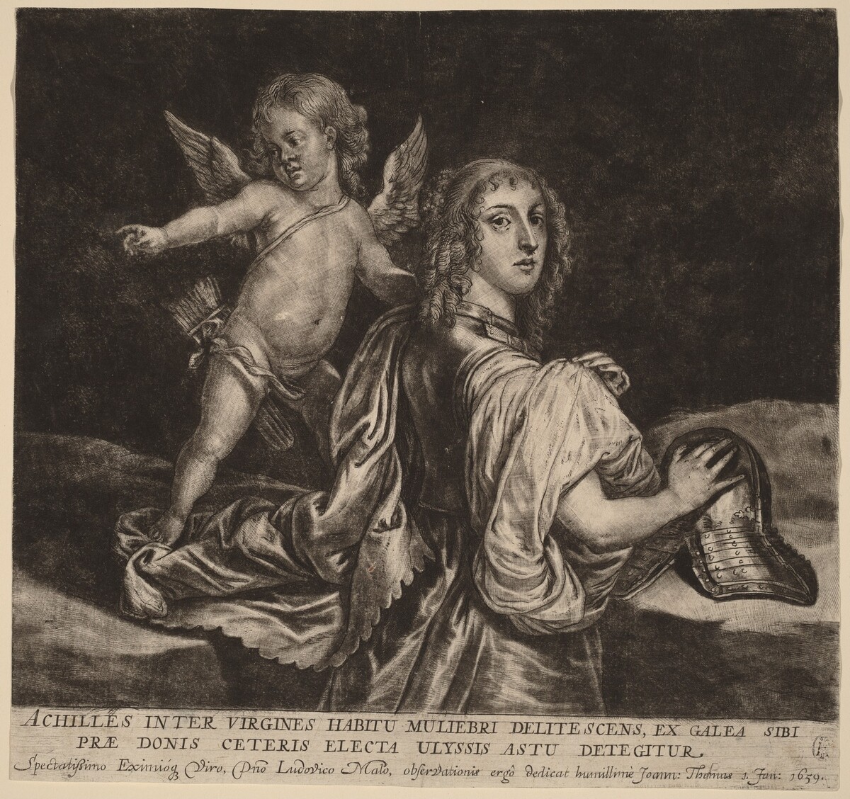 Achilles as Pyrrha with Cupid by Jan Thomas after Sir Anthony Van Dyck