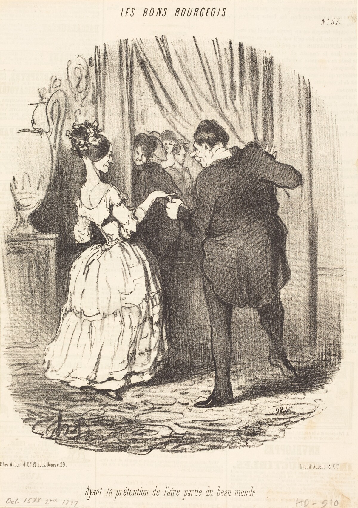 Ayant la prétention de faire partie du beau monde by Honoré Daumier