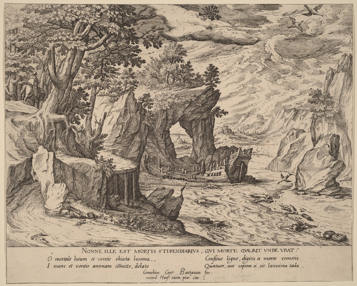 After the Shipwreck by Attributed to Simon Novellanus after Cornelis Cort