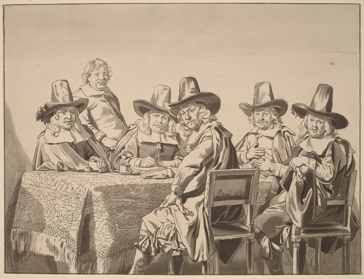 Directors of the Orphan Asylum of Haarlem by Cornelis Ploos van Amstel (editor) and Bernhard Schreuder (printmaker), after Jan de Bray